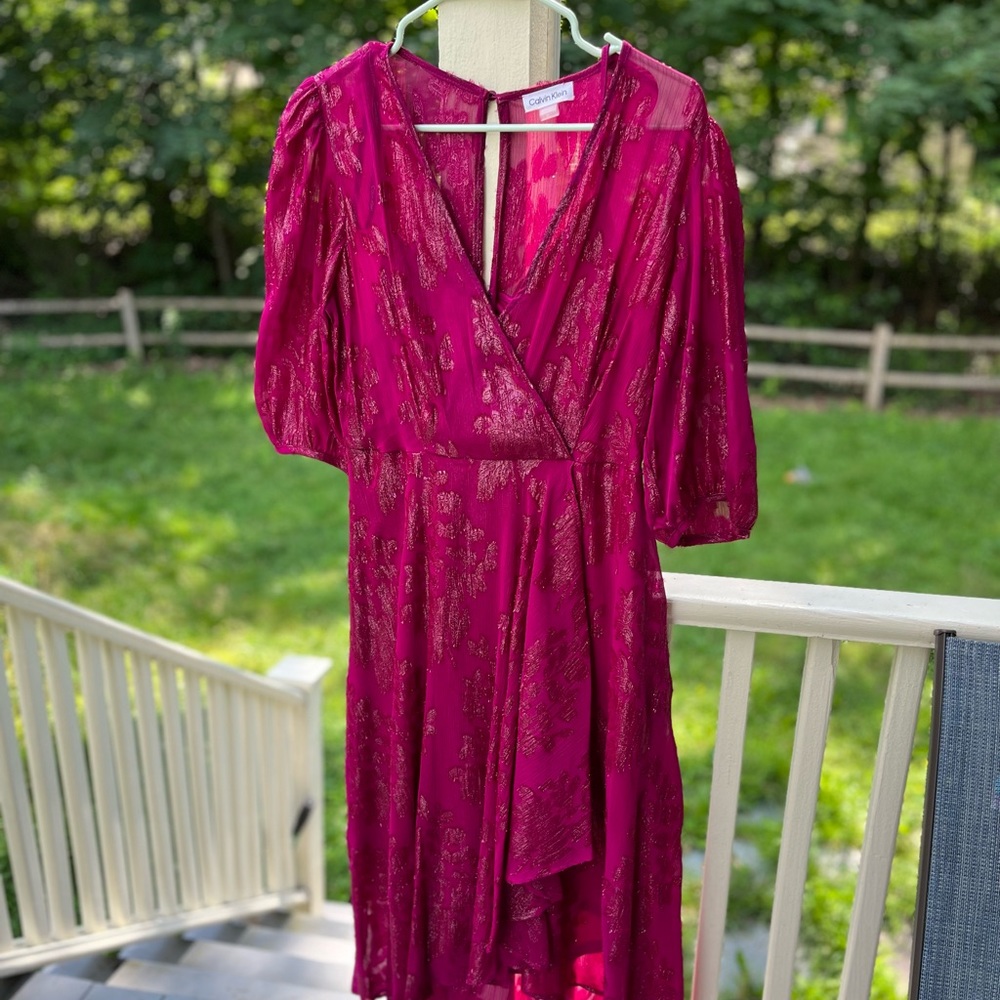 NWO Tags Calvin Klein magenta evening dress
